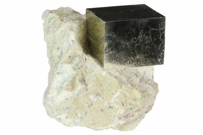Natural Pyrite Cube In Rock From Spain #82100